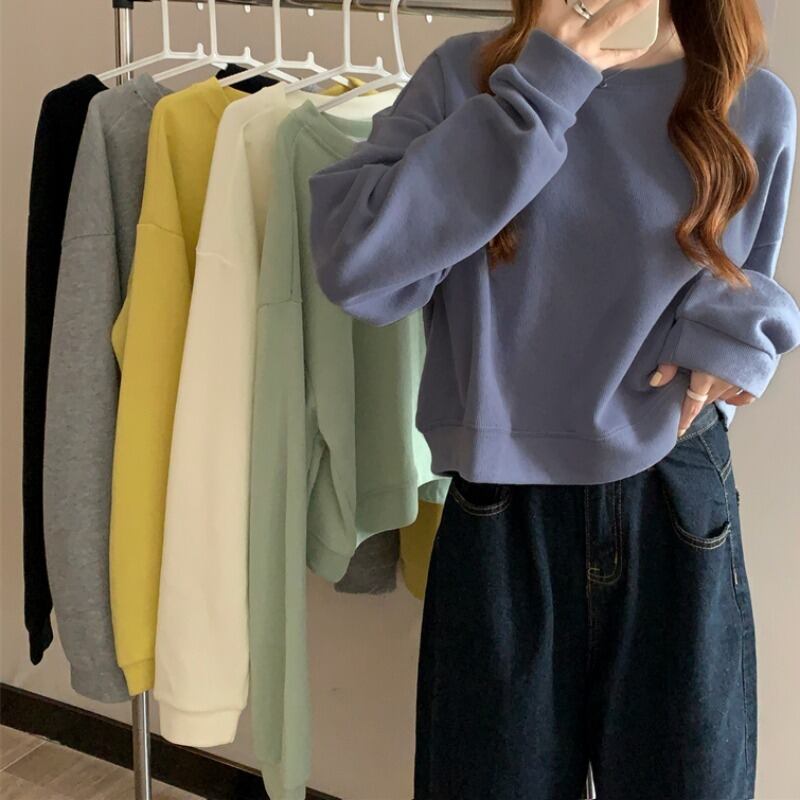 ブルーショートセーター スプリングオータムカジュアルジャケット ロング 春物 秋物 萌量不足46515308898