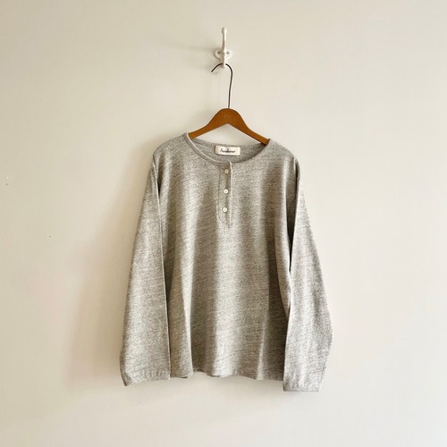 C-91338　Soft Jersey Henley Neck Long Sleeve Tee