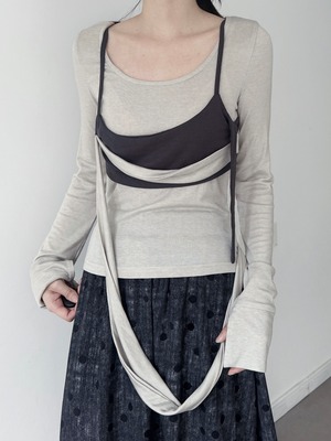 Fake layered slim fit long sleeve T-shirt [T2534]
