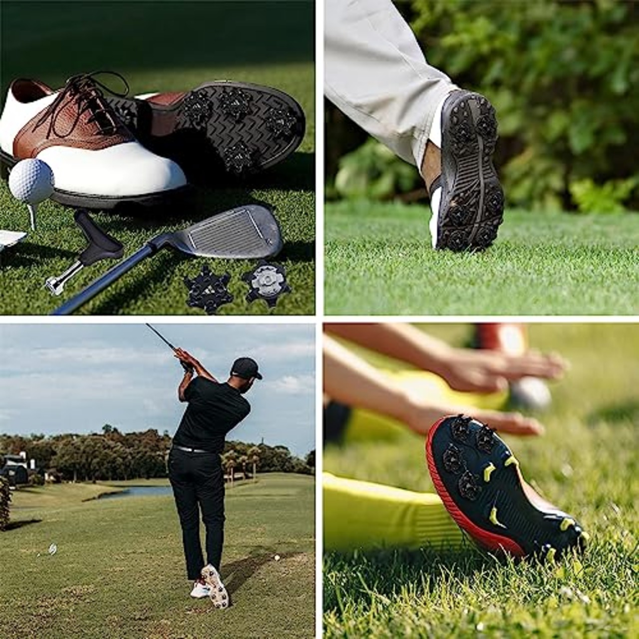 YIBOOOM 交換用 ゴルフシューズ スパイク鋲 ゴルフ 交換用スパイク鋲 滑り止め 簡単脱着 (ブラック)