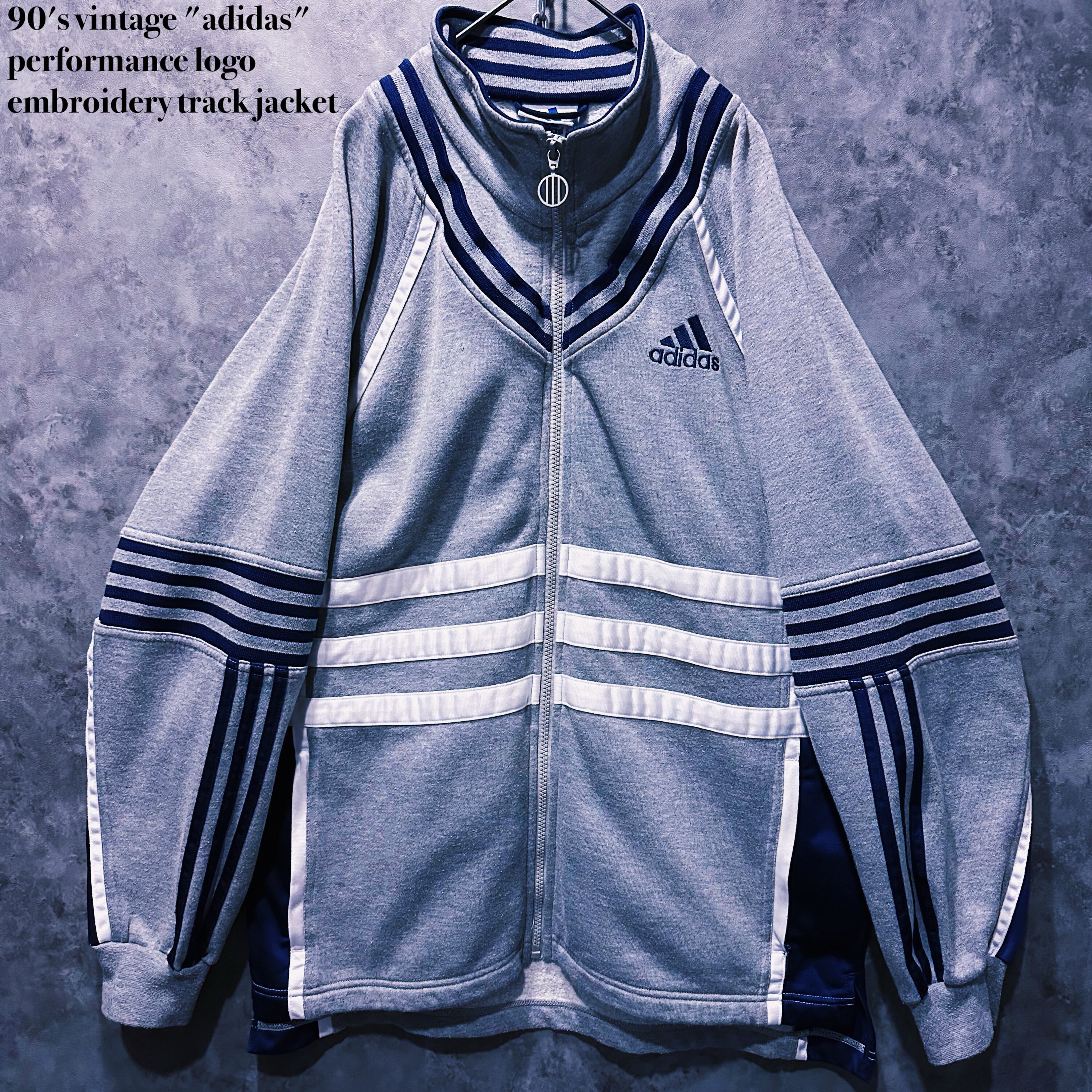 【 doppio】90's vintage "adidas" performance logo embroidery track jacket