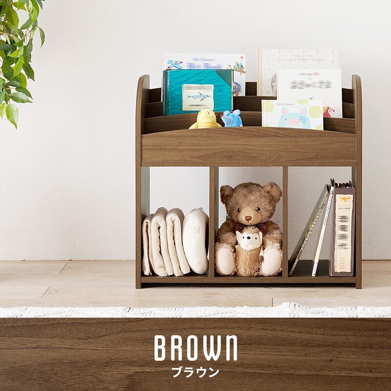 【組立式】絵本ラック 本棚 ブックラック マガジンラック オープンタイプ インテリア 3色展開 幅63cm