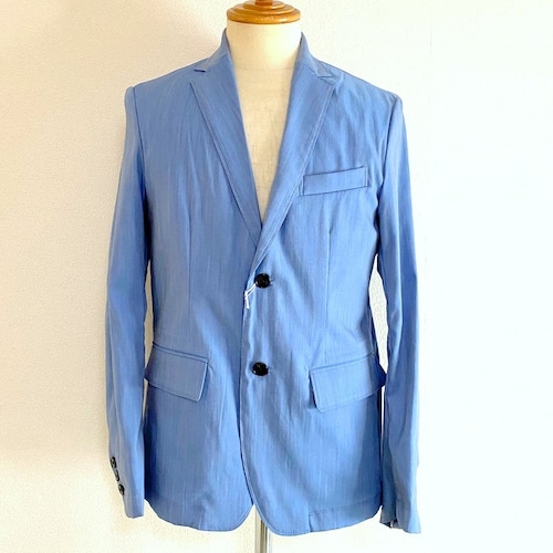 Chambray Stretch Tailored Jacket　Blue