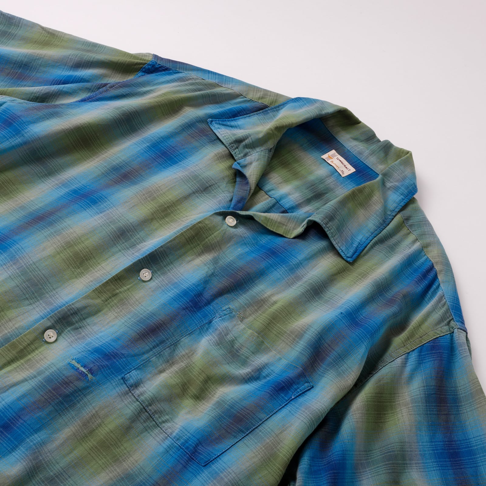 逸品】60s special Vintage ombre check shirt green special