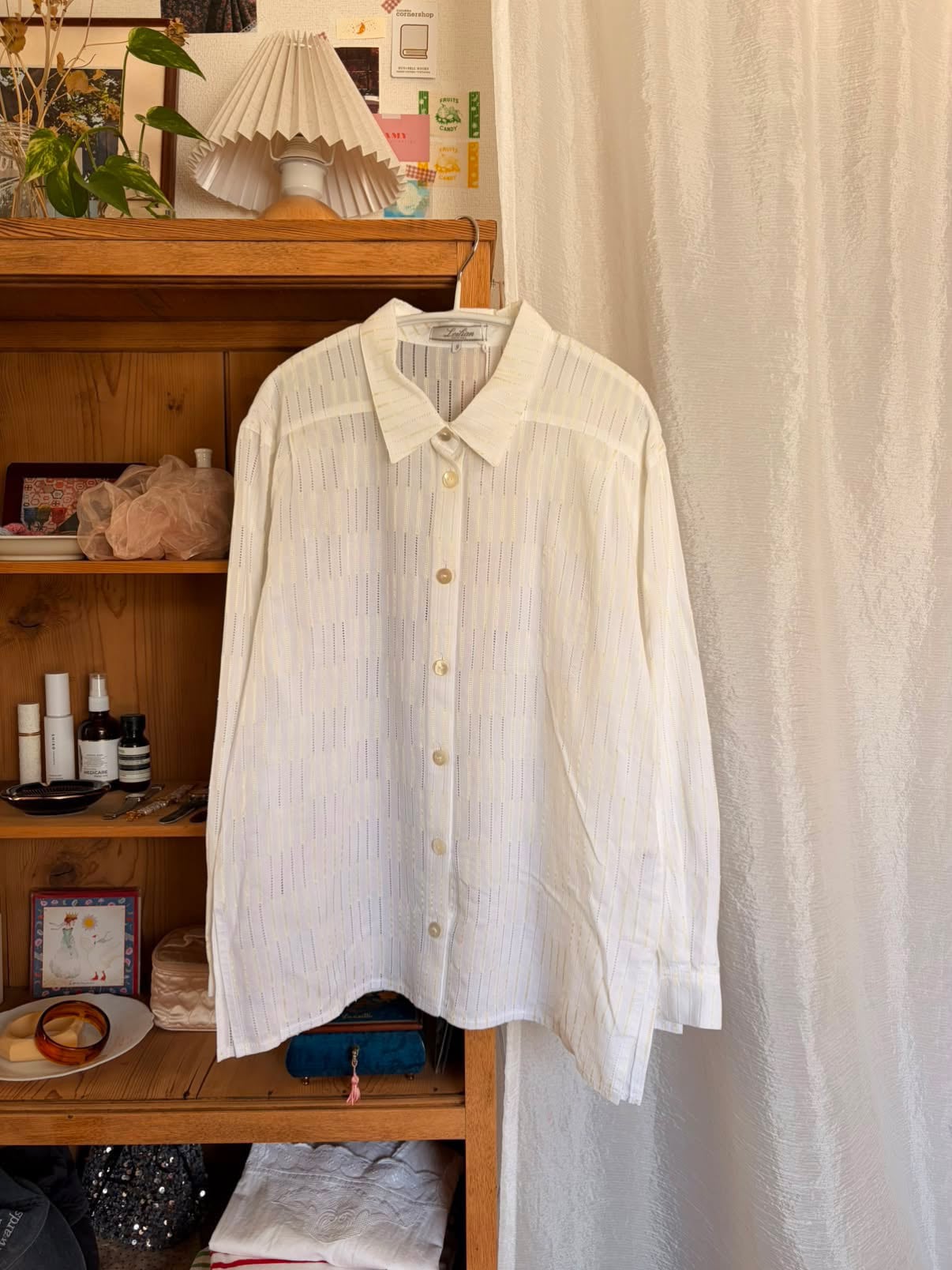 透かし柄入りシャツ ホワイト〈m.tさま専用〉