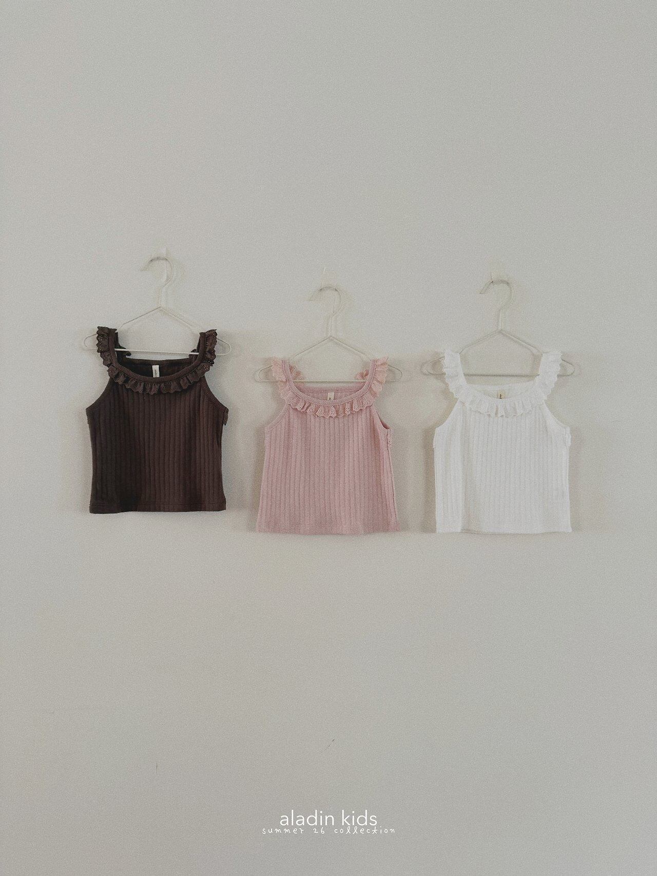 〘予約〙Aladin kids / Lace Strap Sleeveless Top