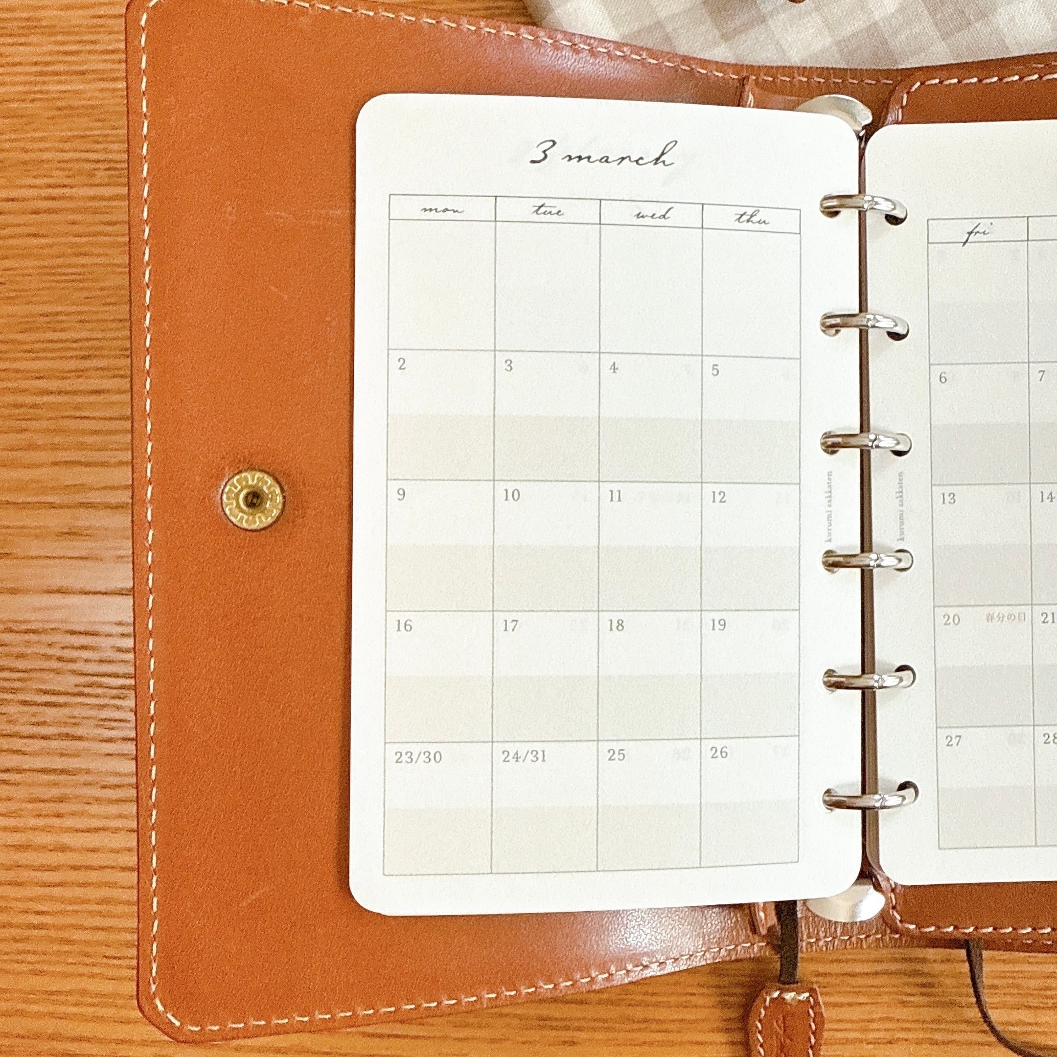 2026年】ミニ6穴サイズ/マンスリーシステム手帳リフィル | Pay ID