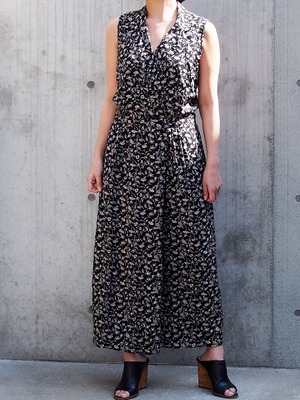 LEAF VINTAGE WRAP LONG DRESS