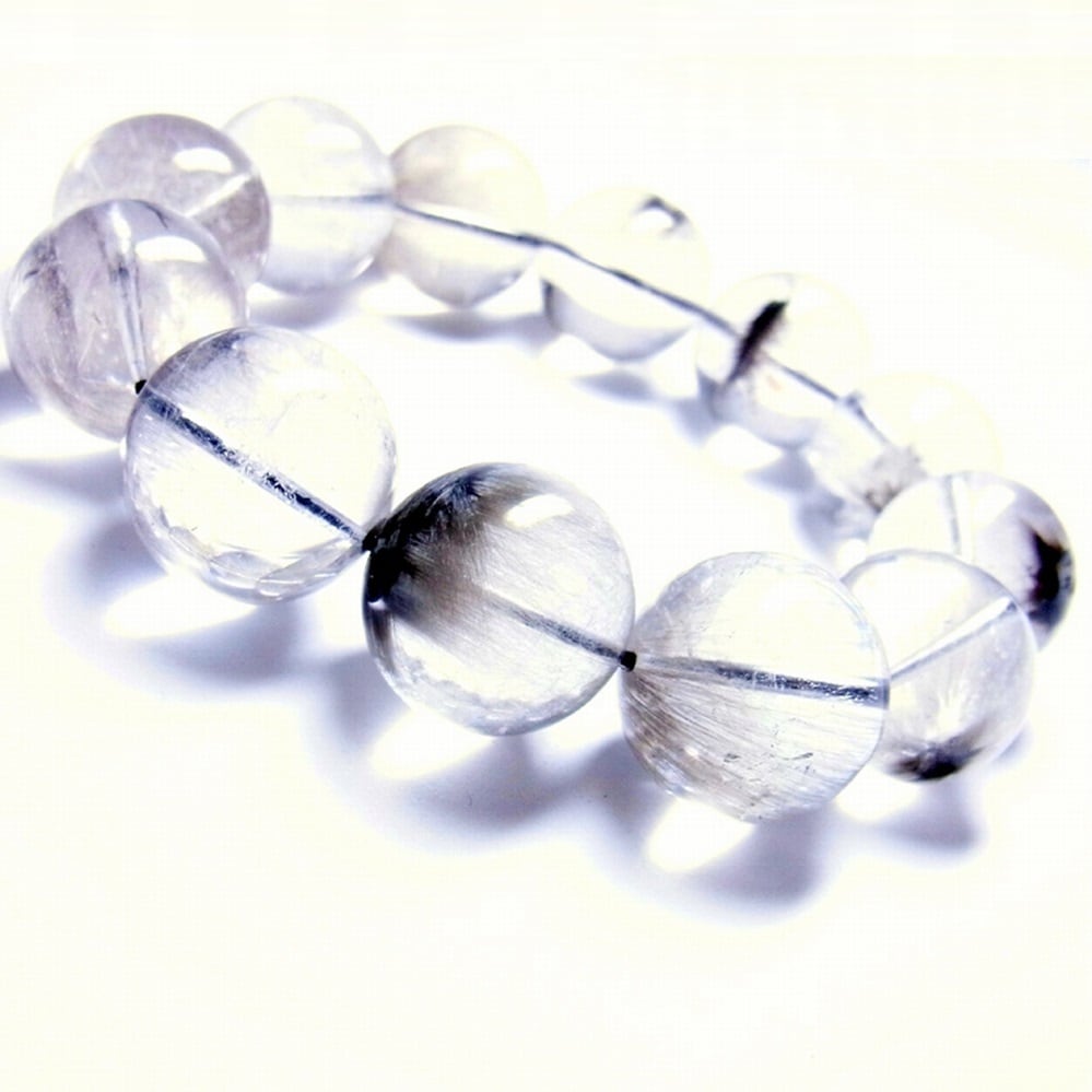 限定値下げ　イチオシ 現品一点物 プラチナルチル ブレスレット 白金水晶 数珠 ７－８ミリ ＧＰｒ３ 限定値下げ イチオシ 現品一点物 プラチナルチル ブレスレット 白金