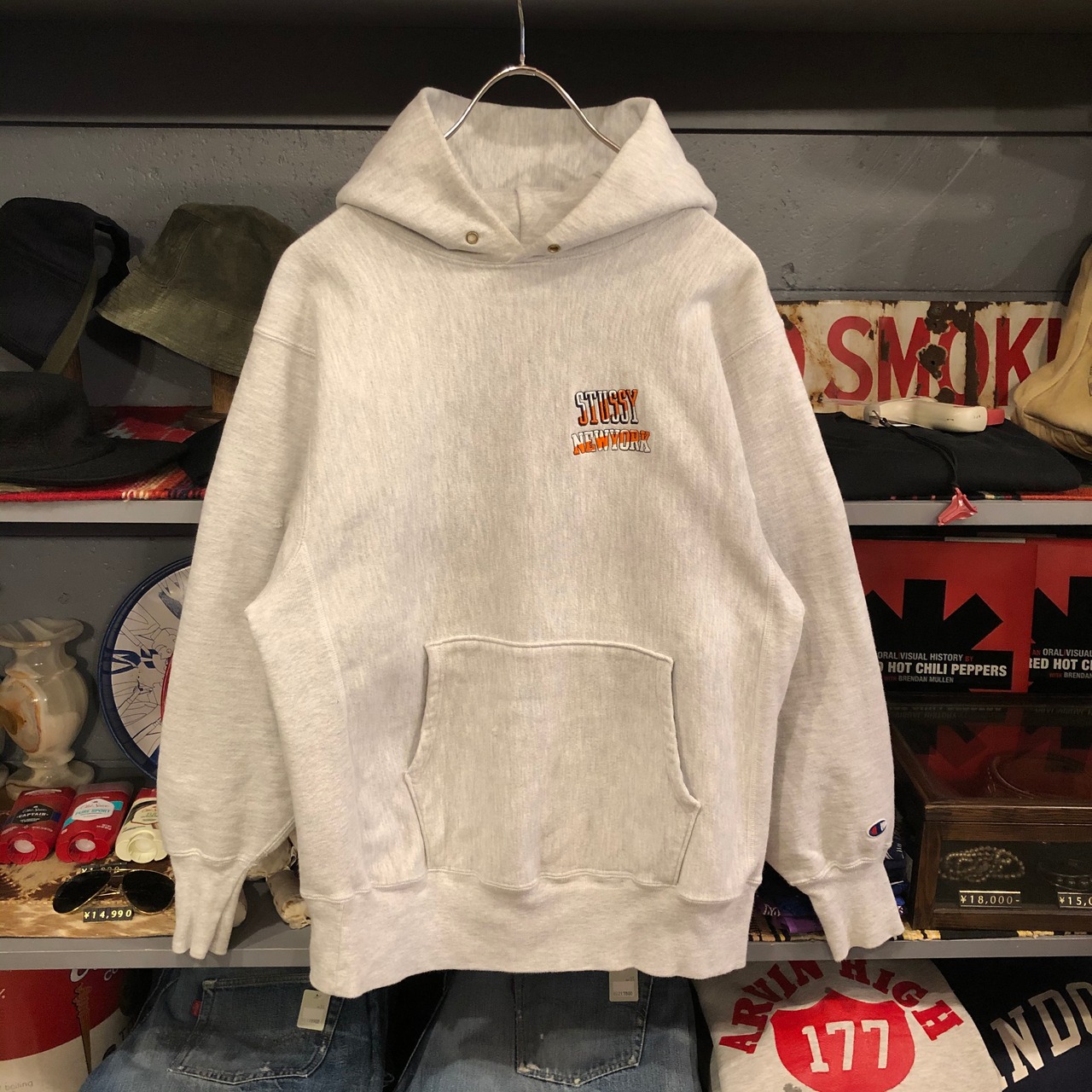 STUSSY Champion コラボ リバースウィーブ スウェット パーカー  