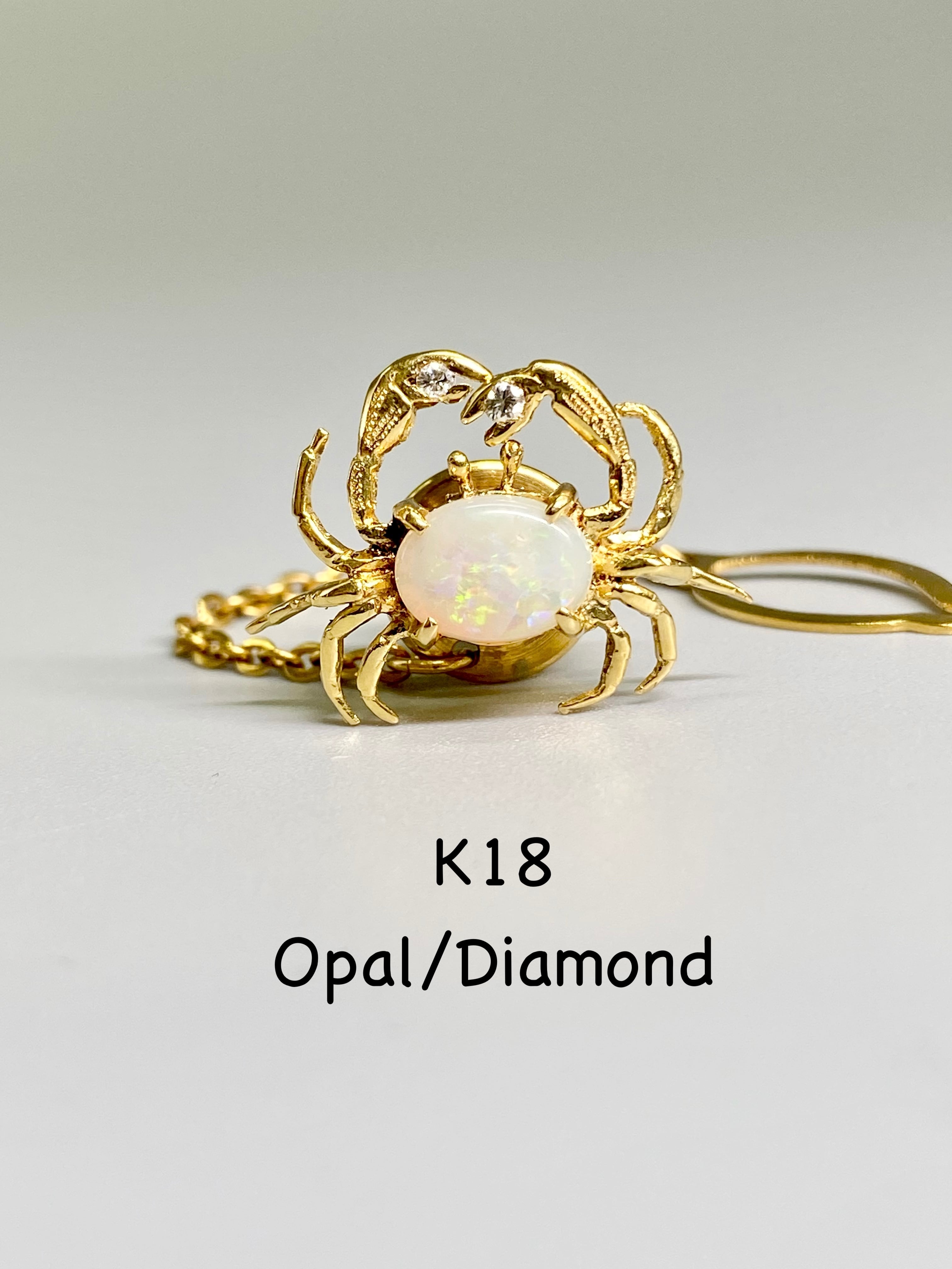 オパール  / ダイヤモンド  K18 タイタック【リフレッシュメント(新品仕上げ・補修・洗浄等済)】【3日以内返品可(※カード/キャリア決済の場合)】