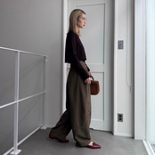crew neck tulle sheer short tops/brown
