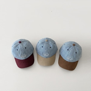 ベビー 春新作 刺繍入り ユニセックス デニム キャップ