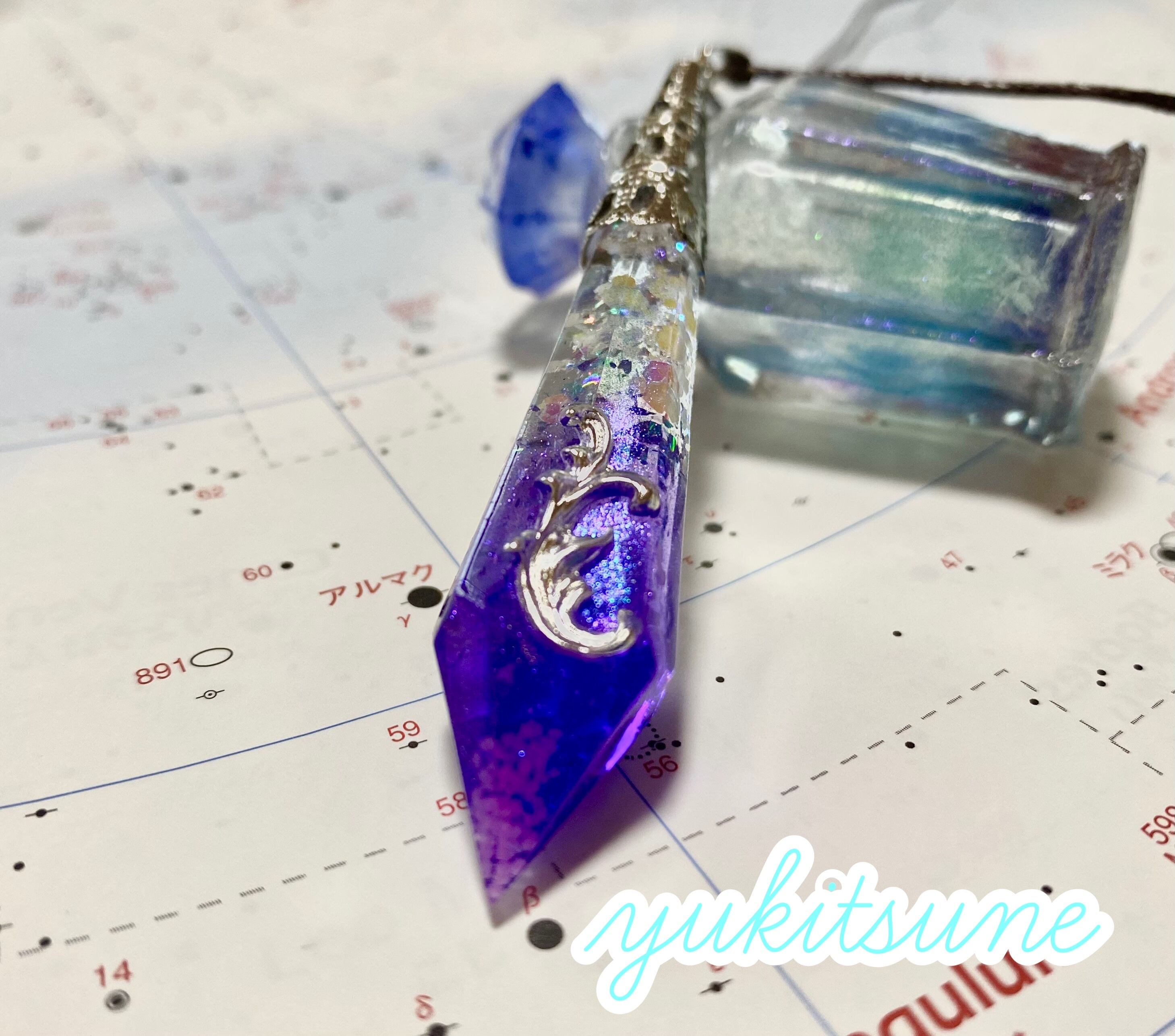 No.70】ハンドメイド レジン ペンデュラム ペンジュラム Mauve