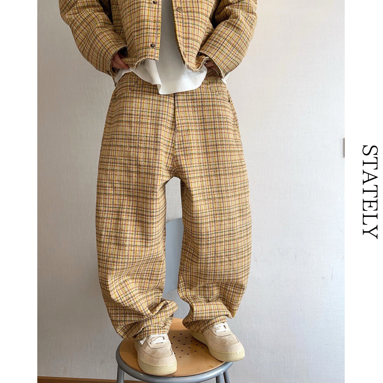 Vintage Jacquard Check Pants_B70・画像2