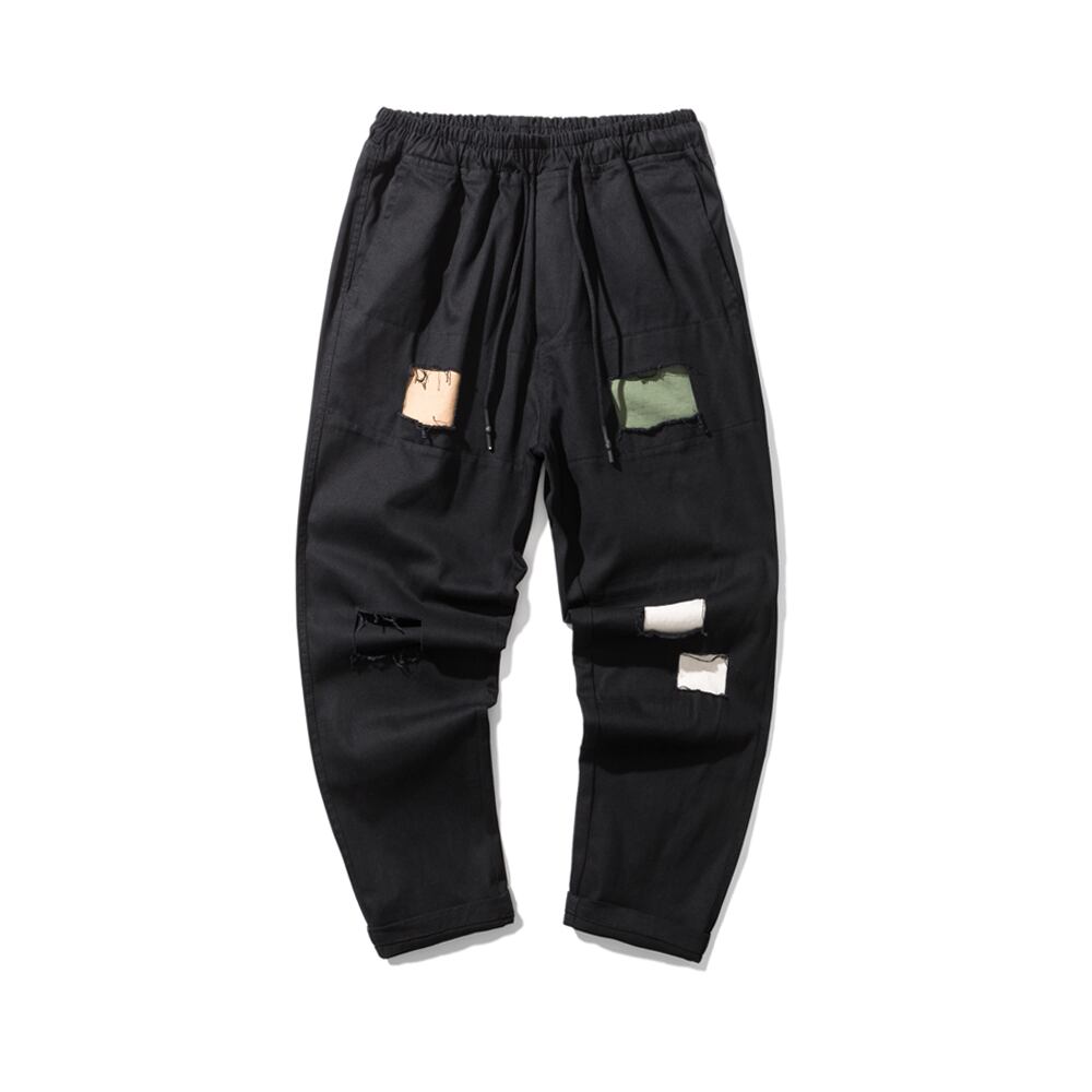 全2色 デニム パンツ ストレート カジュアル ダメージ