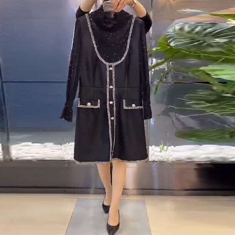 スカート スタイル薄手レザードレス ロング 大きめサイズ オータム 秋物 ウィンター 冬物 ミックスインファッション88975555739