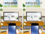 手元と少し離れた距離が見える『近用ワイドレンズ【強度数】』（老眼鏡レンズ）