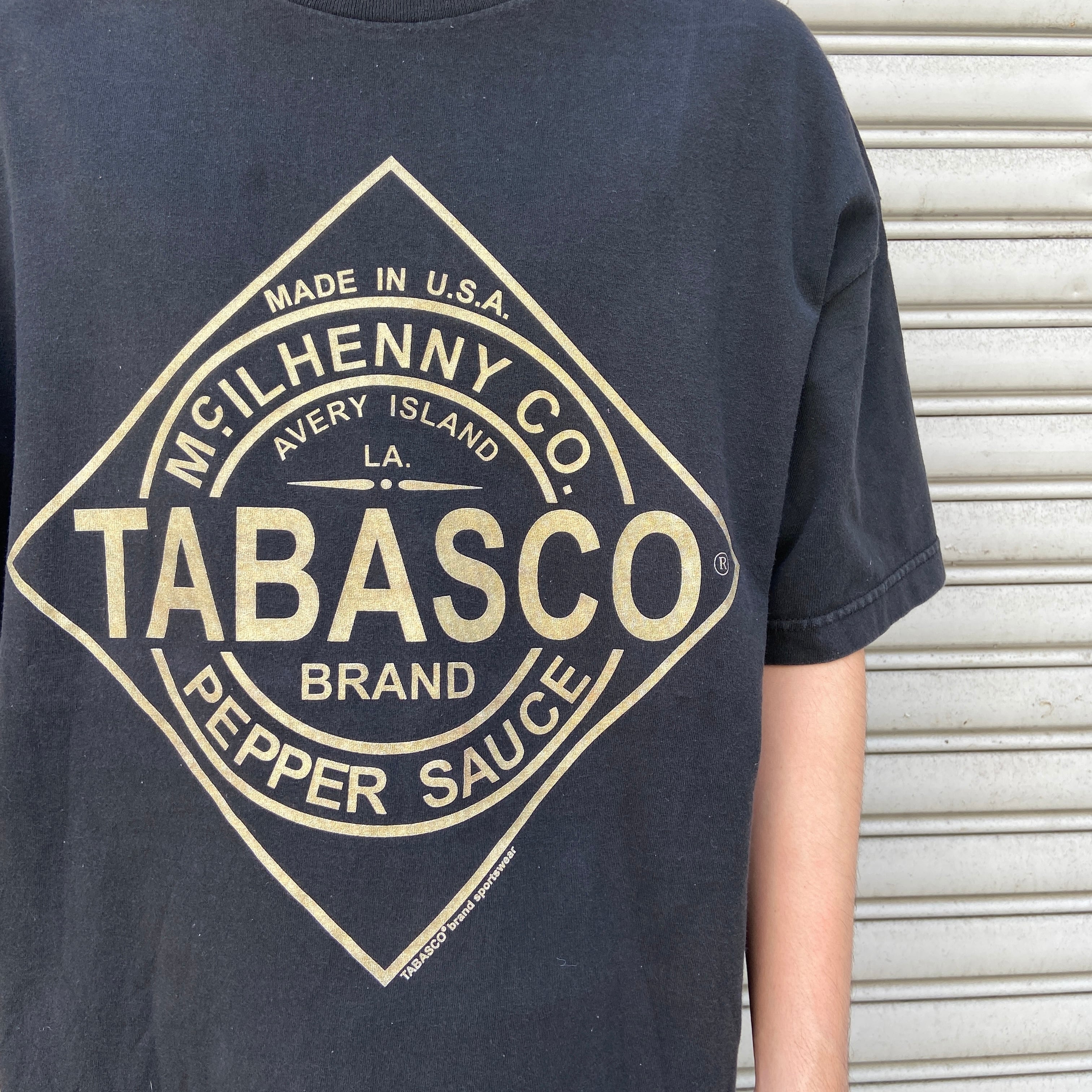 00s USA製 TABASCタバスコ 企業ロゴTシャツ ブラック XL相当 | 古着屋 Uan