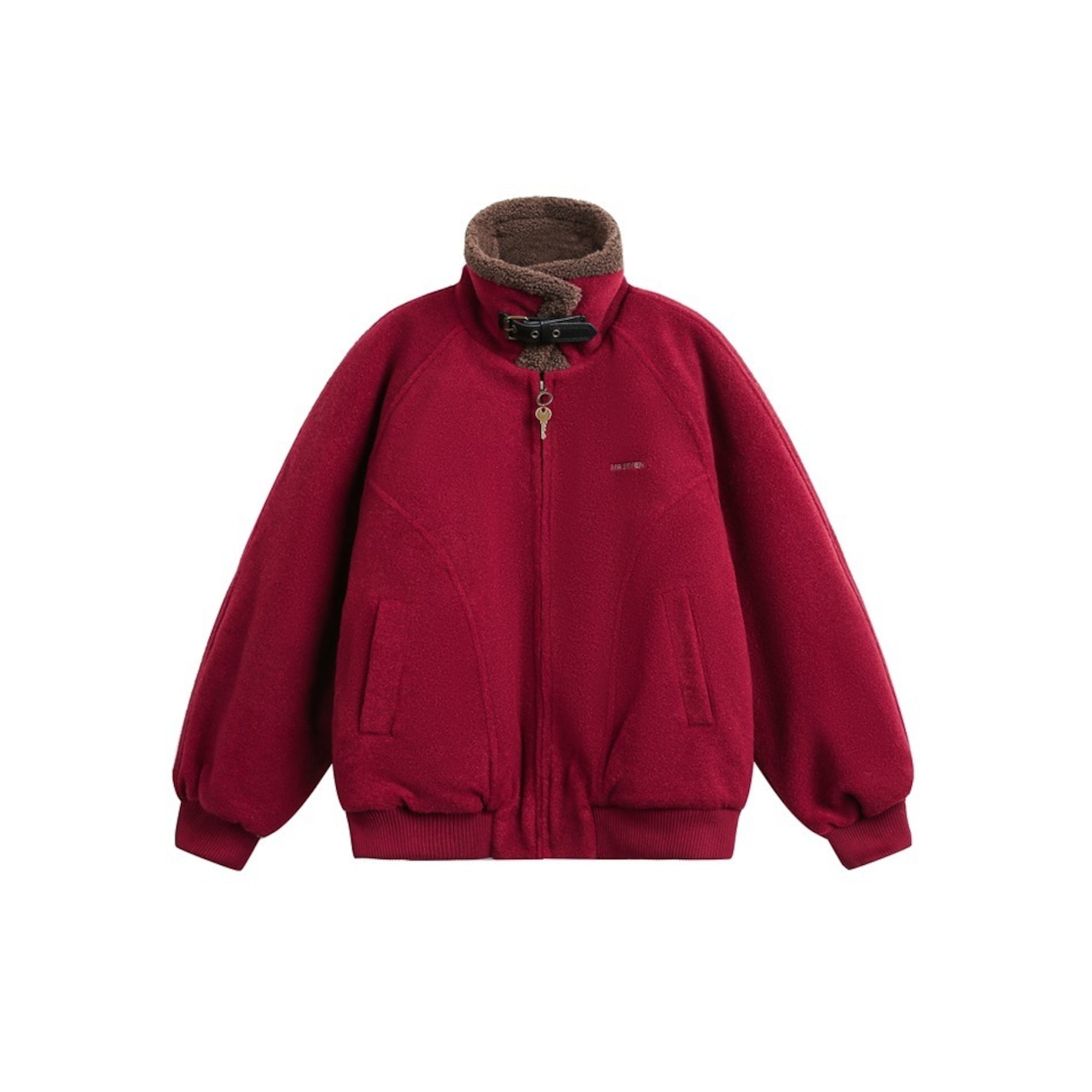 【暖かさUP】ストリート ラペル ムートンコート 中綿ジャケット T1973