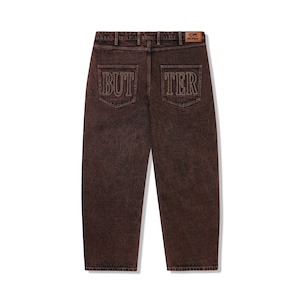 BUTTER GOODS APPLIQUE DENIM JEANS BROWN 32INCH