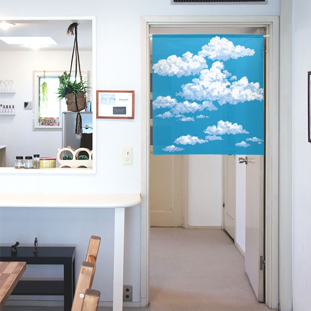 【受注生産】 のれん  わたぐも  幅85ｘ丈 90cm