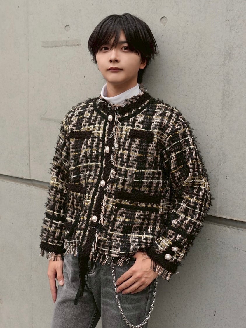 ALUDE SELECT】fringe check tweed jacket | 【ALUDE】韓国メンズ