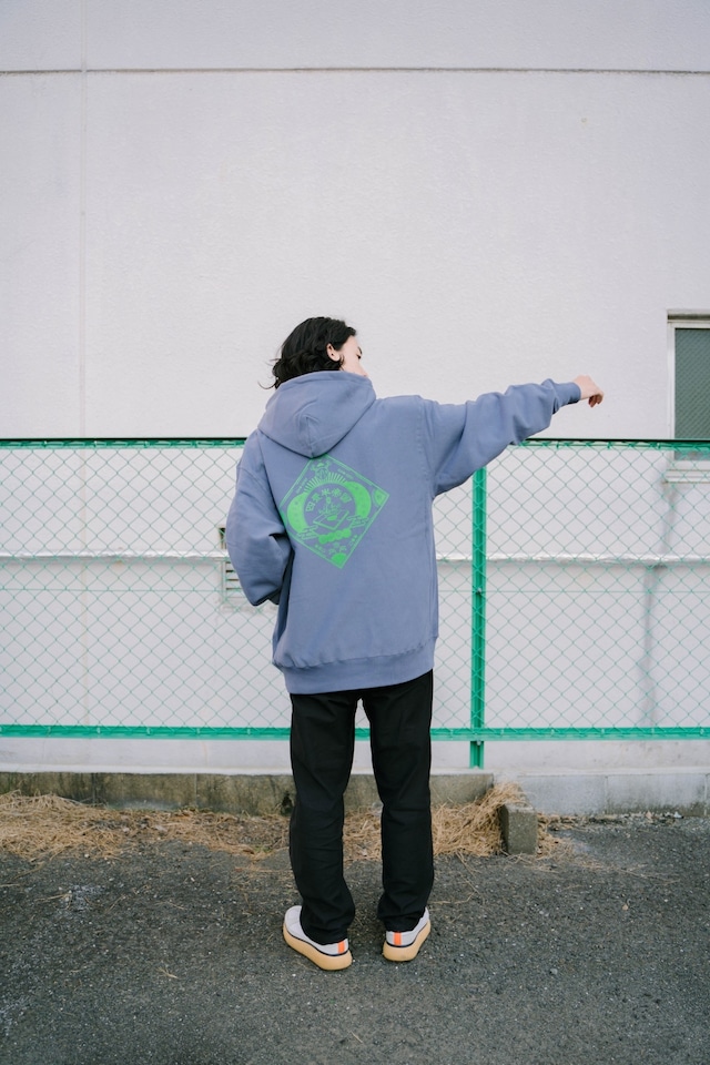 座半寝一　Hoodie  stone blue