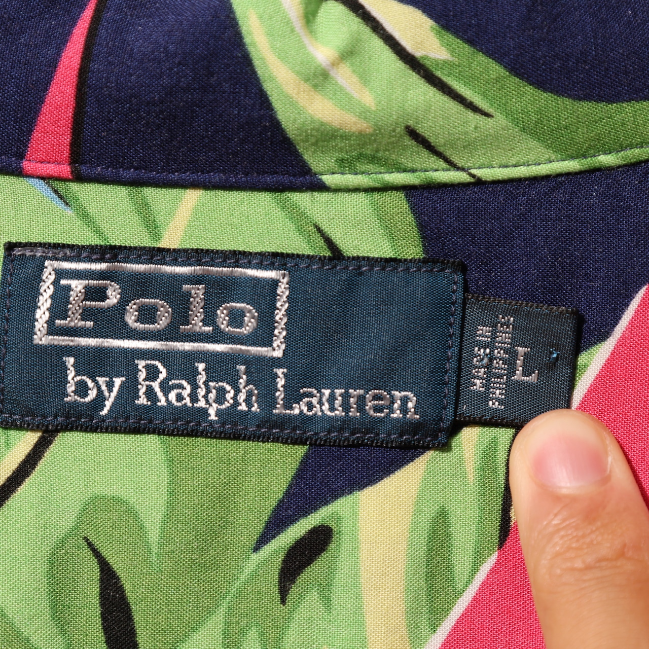 極美品 L レーヨン 総柄 草柄 Polo Ralph Lauren 半袖開襟 アロハシャツ