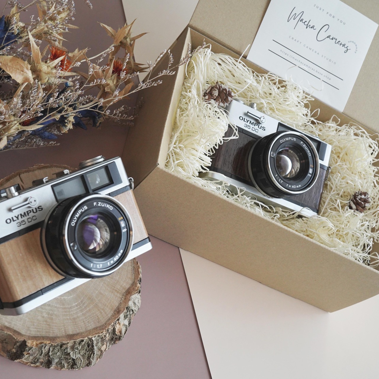 ローズウッド　シルバーハートウッド　Olympus 35DC　天然木材　Rose Silver Heart　受注製作