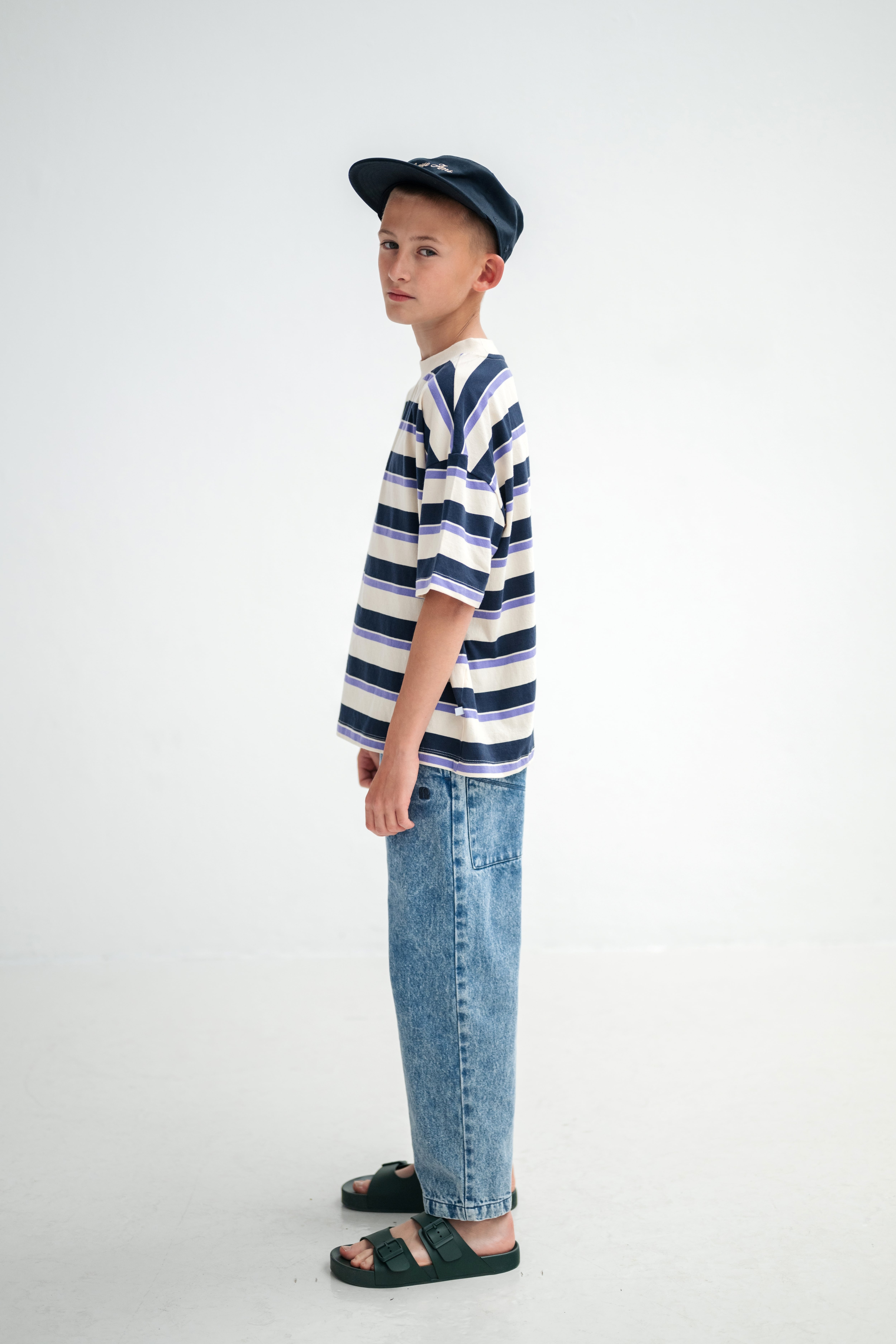 26SS】REPOSE AMS(リポーズアムズ)boxy tee light cream teal glacier