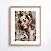 Creativity｜新聞コラージュのコンテンポラリーアートポスター｜モノトーン空間に映える都会的デザイン｜｜国内生産・A4ポスター