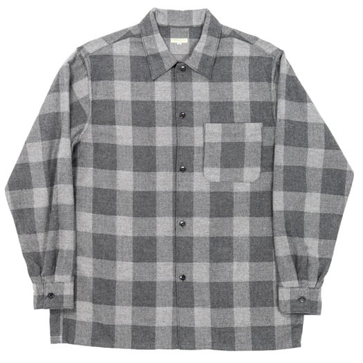 WORKERS(ワーカーズ)~Open Collar Shirt, Cotton Wool Flannel, Check~