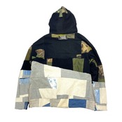 【hoodi56】 Remake Hoodie military Black × denim Gray