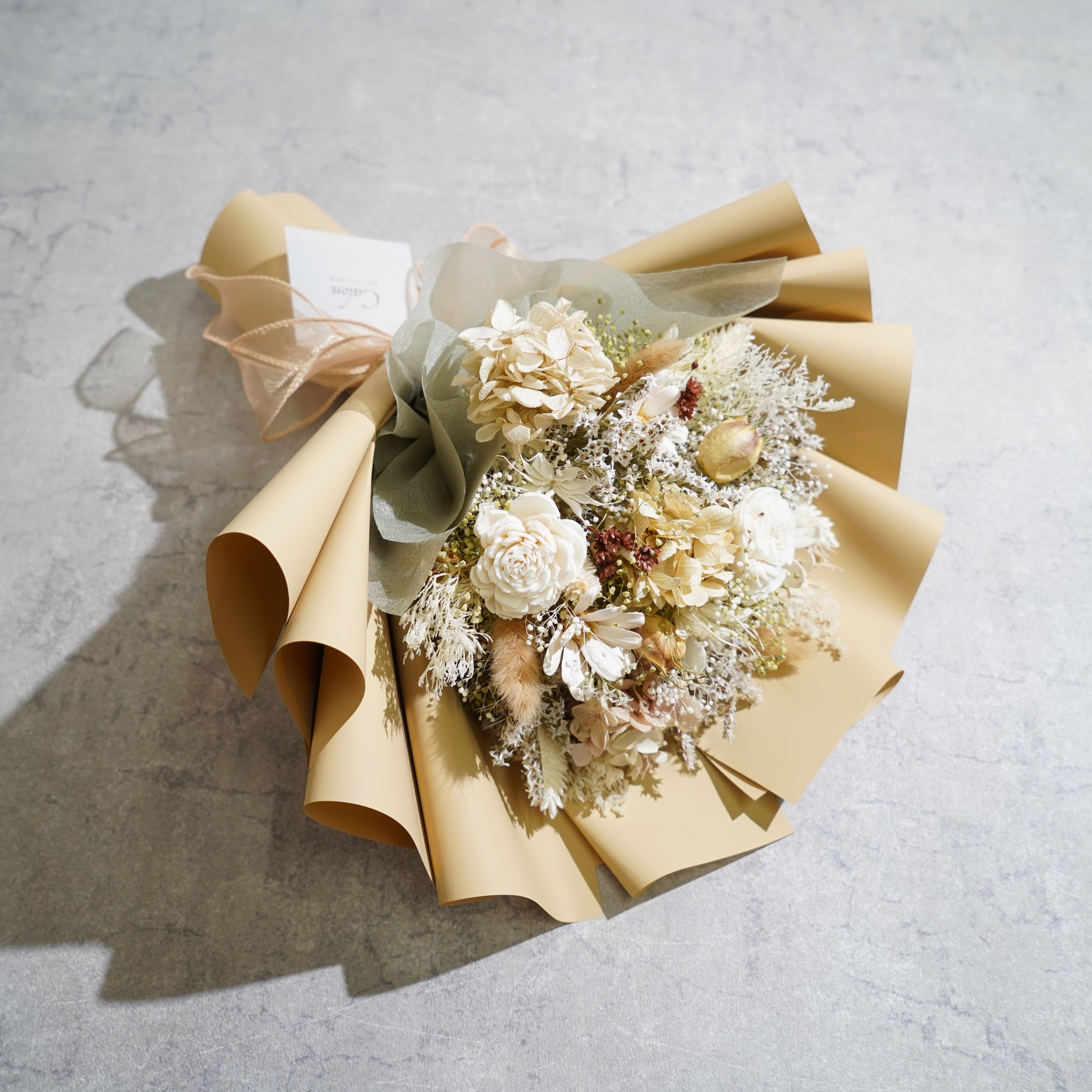 ドライフラワーの花束 Mサイズ ベージュ M-379≪限定1点≫