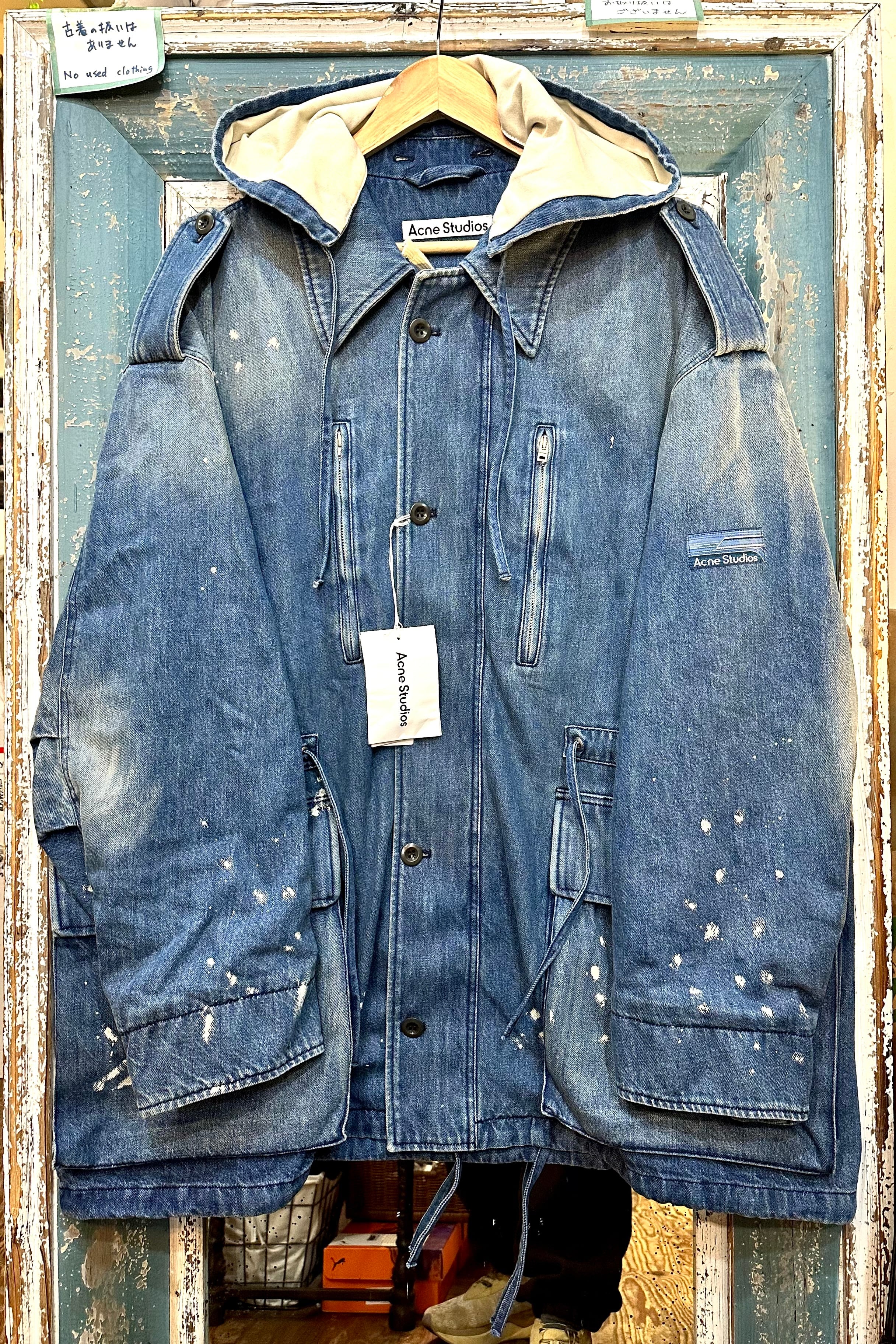 Acne Studios ロゴ刺繍入り デニム パッチワーク ノースリーブt