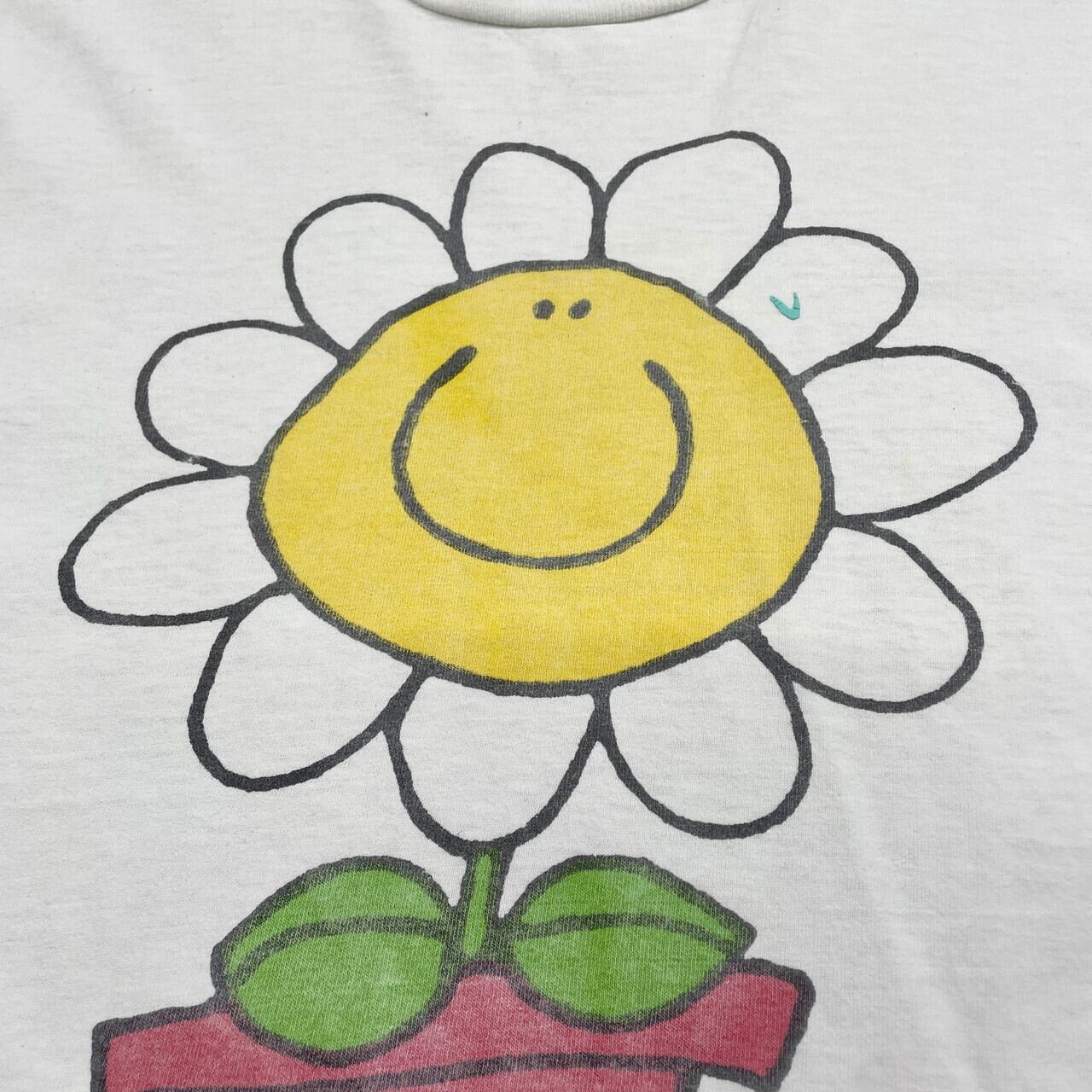 90年代 Lazy Daisy ひまわり 向日葵 フラワー アート プリントT