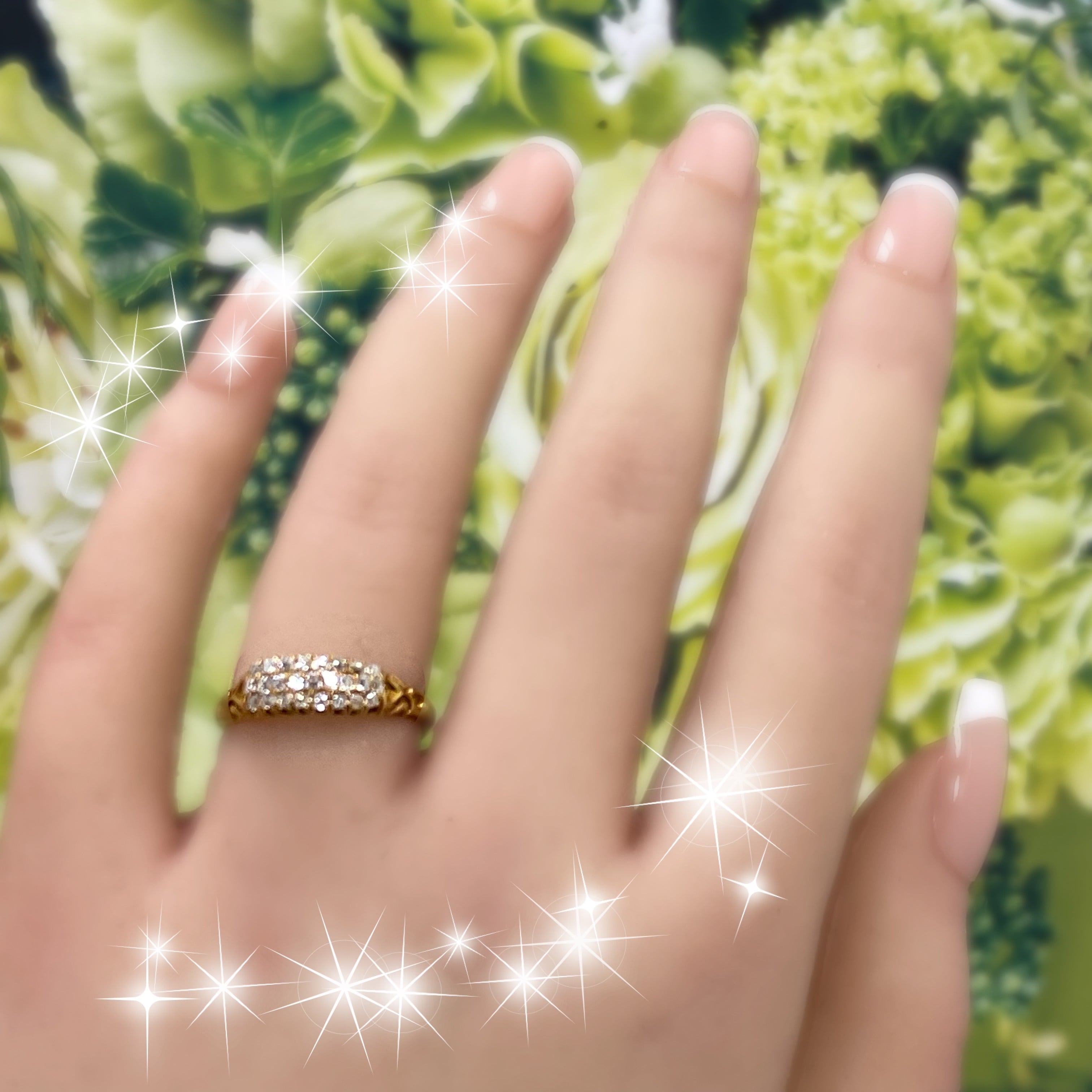 M*n様 イギリスアンティーク　オールドカットダイヤのクラスターリング　デイジー M*n様 イギリスアンティーク オールドカットダイヤのクラスターリング