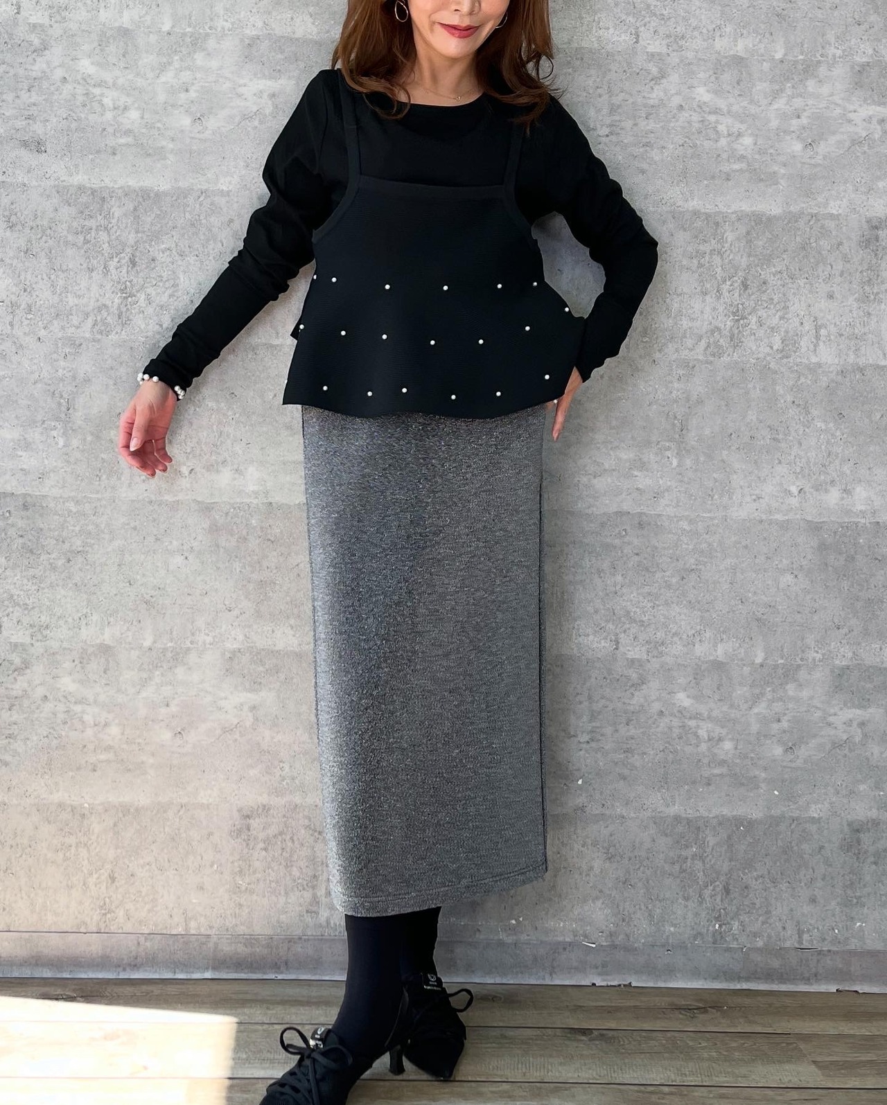 アンナケリー  Annakerry パールニットキャミソール