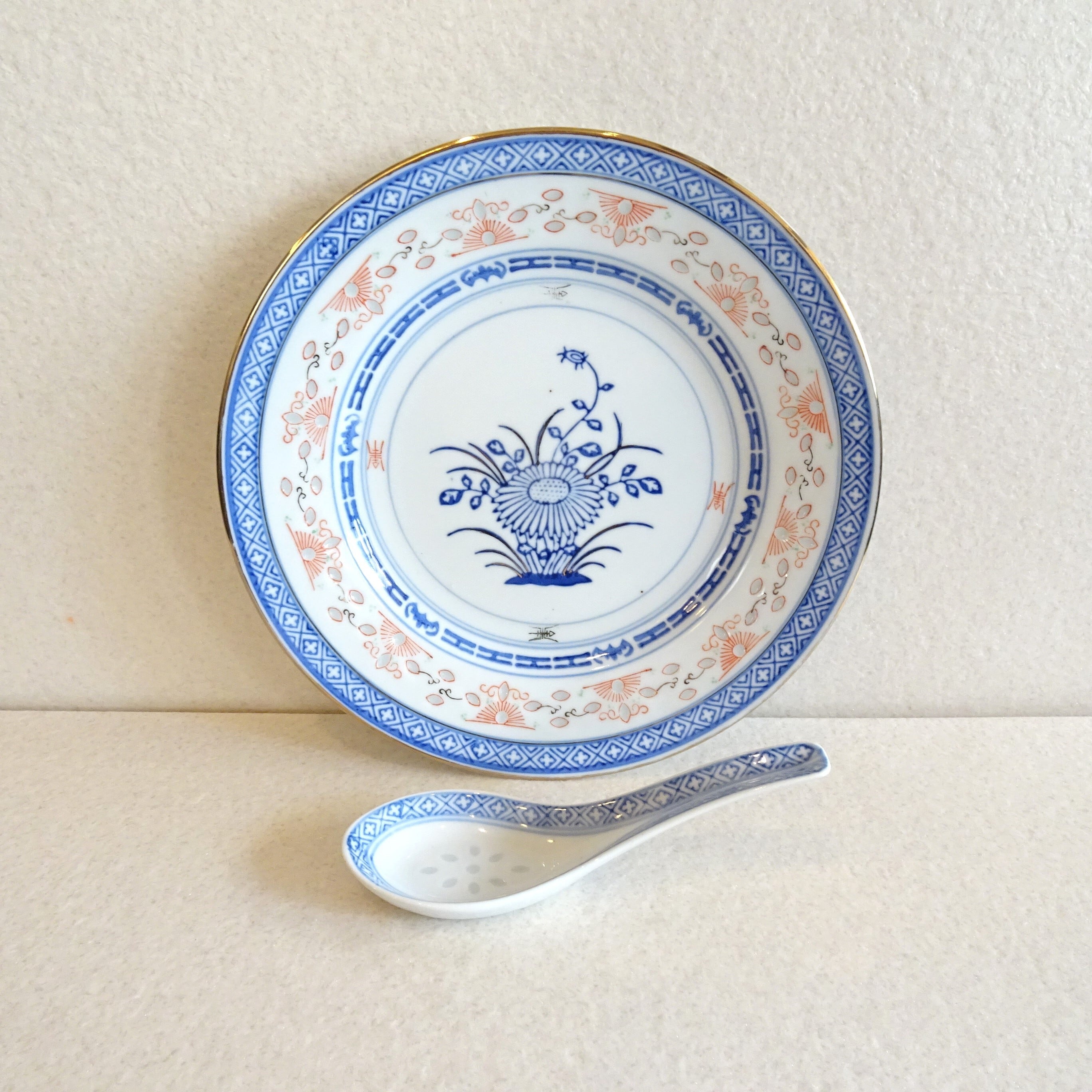 中国・景徳鎮 プレートとレンゲのセット