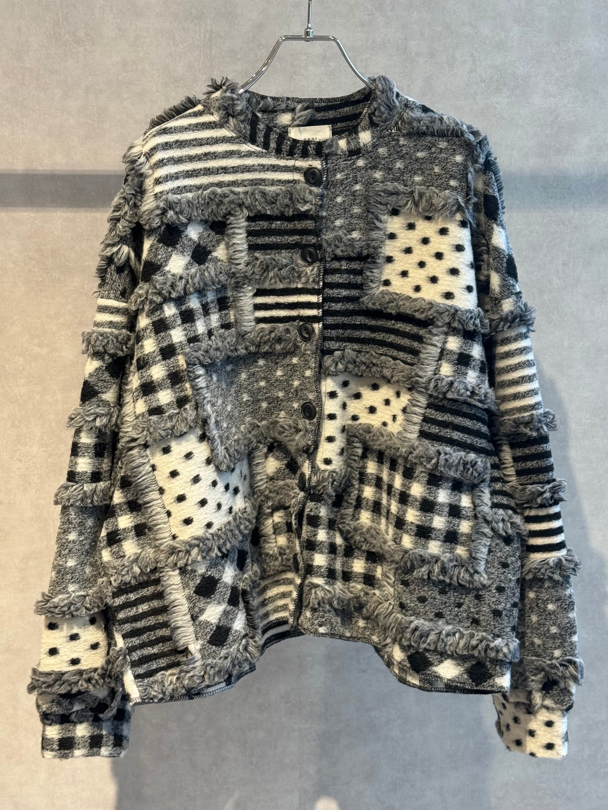 pattern mix patchwork jacket cardigan