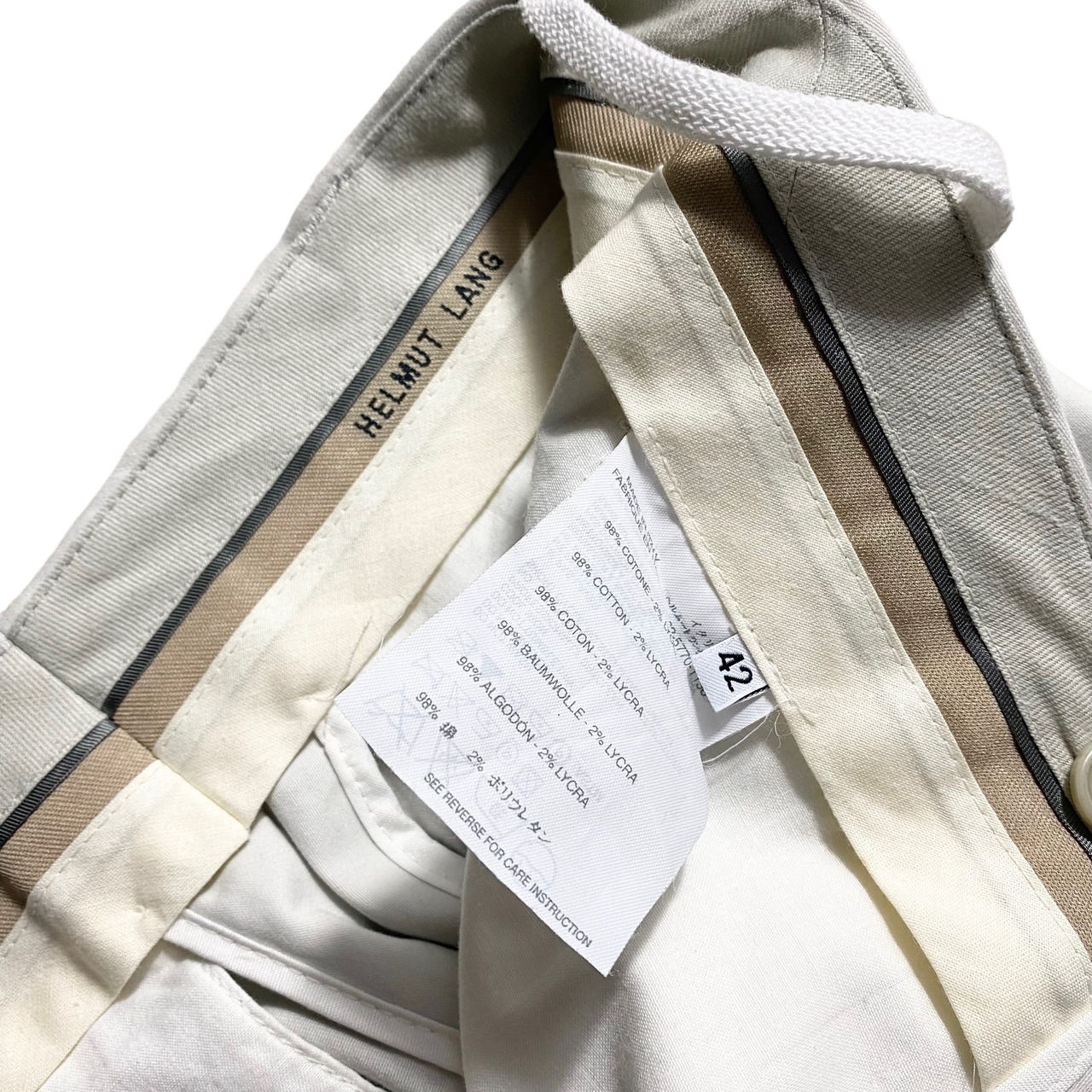 HELMUT LANG off white color cotton pants