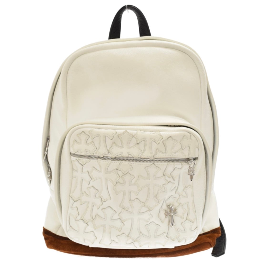 CHROME HEARTS クロムハーツ 7TH GRADE セメタリークロスパッチ レザーリュック バックパック リュック ホワイト