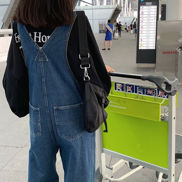 オーバーオール サロペット レディース ワイドレッグ デニム ゆったり