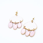 Rain (white&pink)  / ピアス