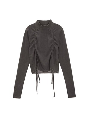 [MATIN KIM] HALF NECK STRING DETAILED TOP IN COCOA