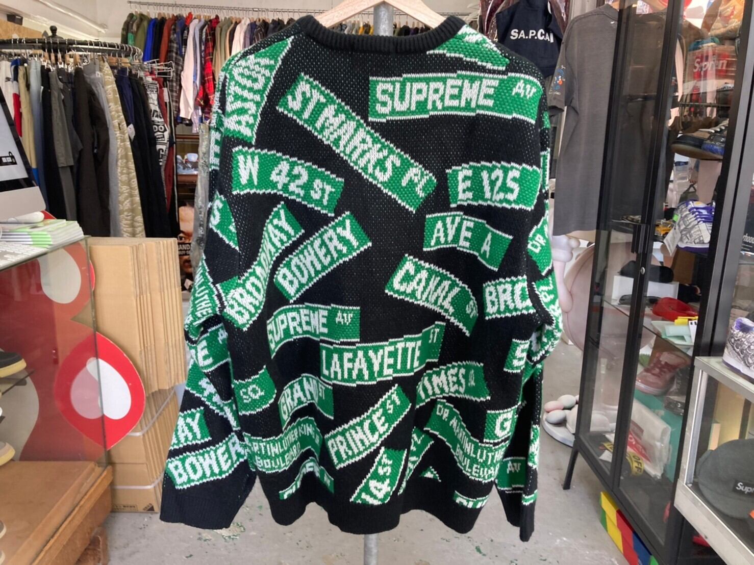 Supreme Street Signs Sweater 黒 Lサイズ