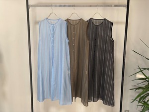 【ご予約】シアーストライプノースリーブワンピースMG PO - 26046 - S【margaux vintage】