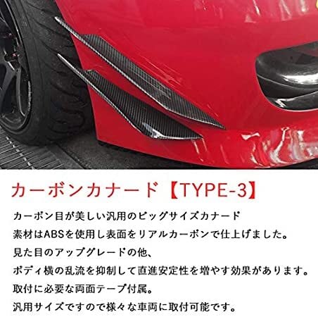 AQMF+ カナード 4本セット ラバー製 カーボン調 汎用品 ガーニッシュ