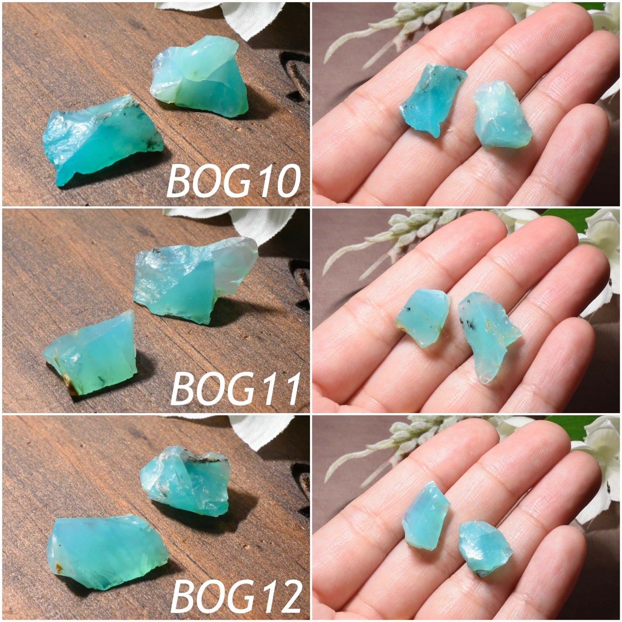 特価 ブルーオパールリーフカービングの2点セット☆ 特価 ブルーオパールリーフカービングの2点セット☆